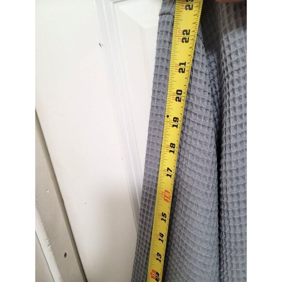 Lotus Linen Plus Size Gray Waffle Knit Bathrobe With Shawl Collar & Pockets Size - Picture 12 of 12